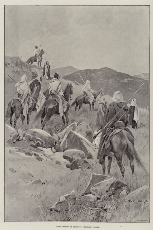 Disturbios en Marruecos, exploradores moros de Charles Auguste Loye