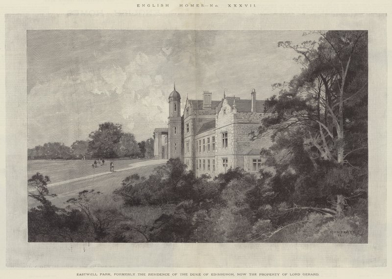 Eastwell Park, antigua residencia del Duque de Edimburgo, ahora propiedad de Lord Gerard de Charles Auguste Loye