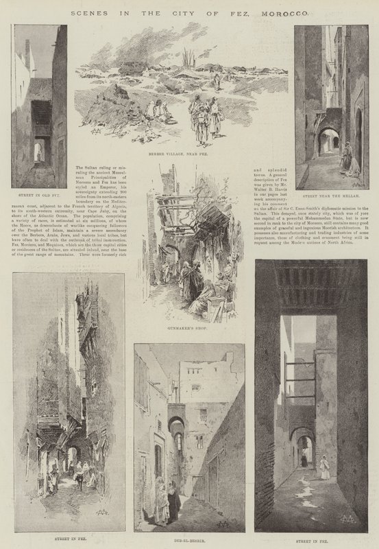 Escenas en la ciudad de Fez, Marruecos de Charles Auguste Loye