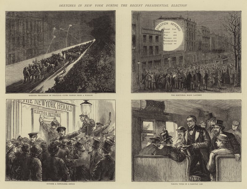 Bocetos en Nueva York durante la Reciente Elección Presidencial de Charles Auguste Loye