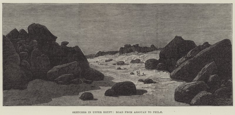 Bocetos en el Alto Egipto, Camino de Asuán a Philae de Charles Auguste Loye
