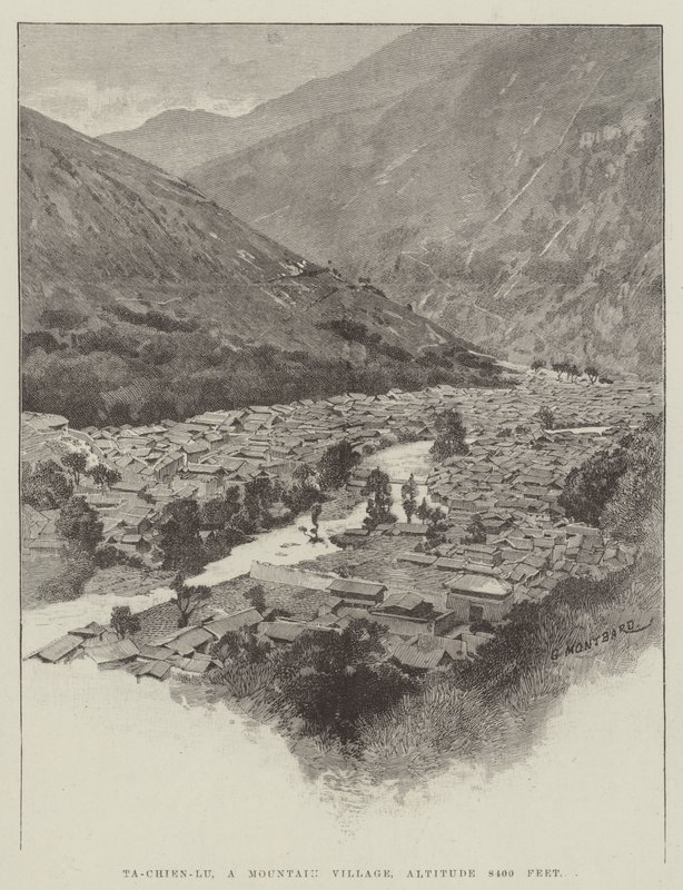 Ta-Chien-Lu, un pueblo de montaña, altitud 8400 pies de Charles Auguste Loye