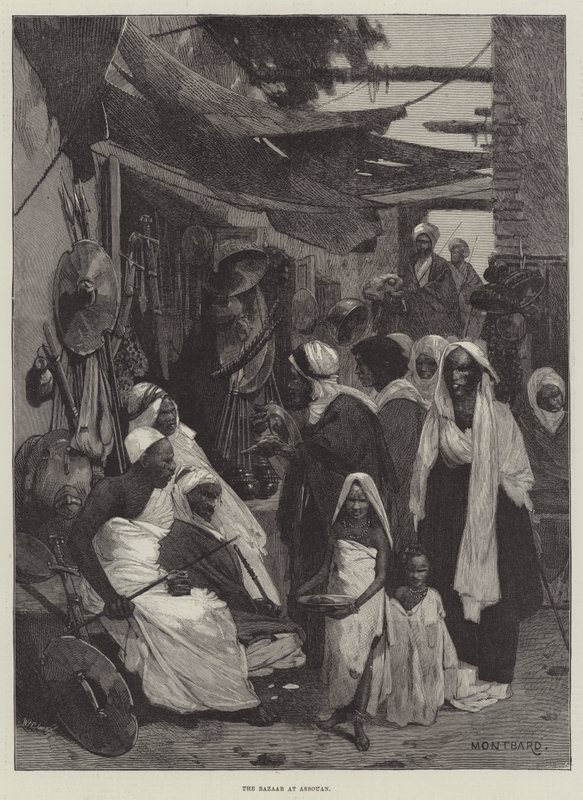 El Bazar en Asuán de Charles Auguste Loye