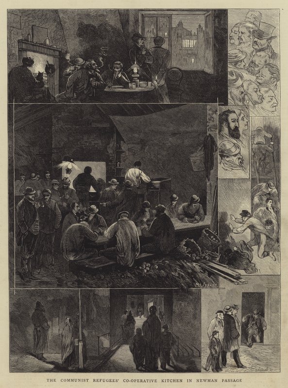 La Cocina Cooperativa de los Refugiados Comunistas en Newman Passage de Charles Auguste Loye