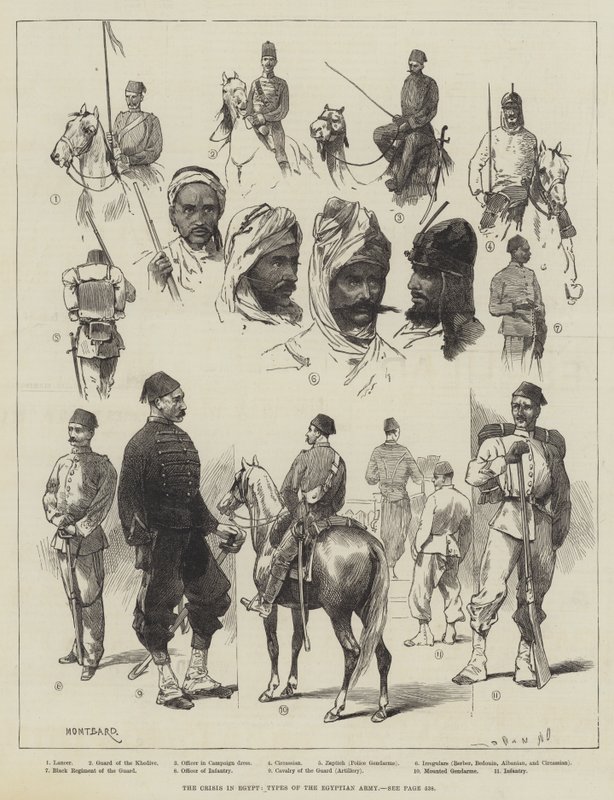 La crisis en Egipto, tipos del ejército egipcio de Charles Auguste Loye