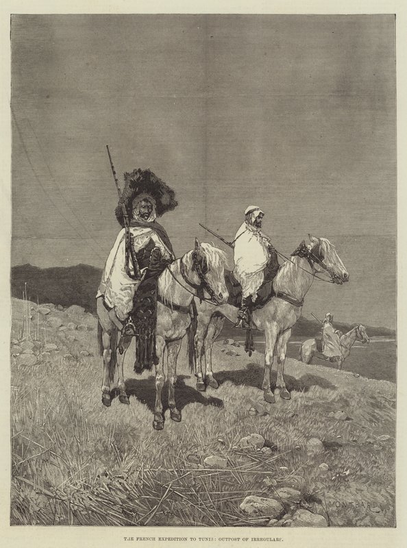La expedición francesa a Túnez, puesto avanzado de irregulares de Charles Auguste Loye