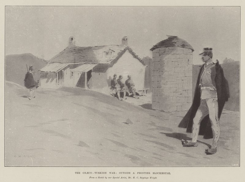 La guerra greco-turca, fuera de un bloque fronterizo de Charles Auguste Loye