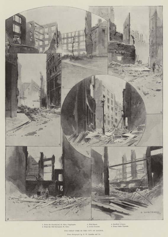 El gran incendio en la ciudad de Londres de Charles Auguste Loye