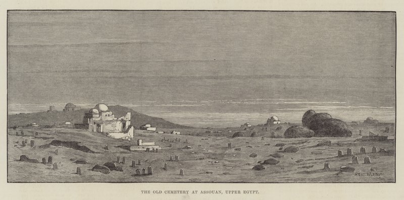 El viejo cementerio en Asuán, Alto Egipto de Charles Auguste Loye