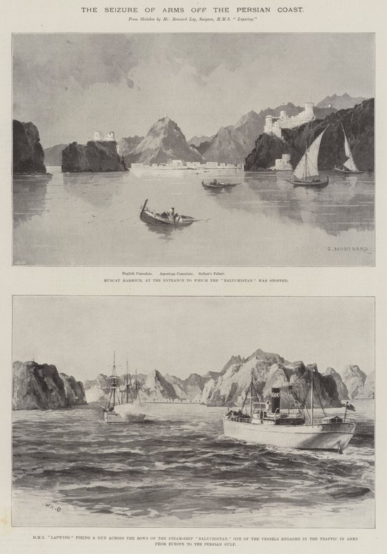La incautación de armas en la costa persa de Charles Auguste Loye