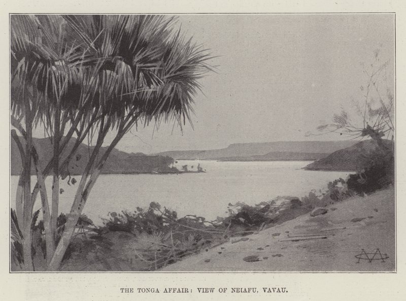 El asunto de Tonga, vista de Neiafu, Vavau de Charles Auguste Loye