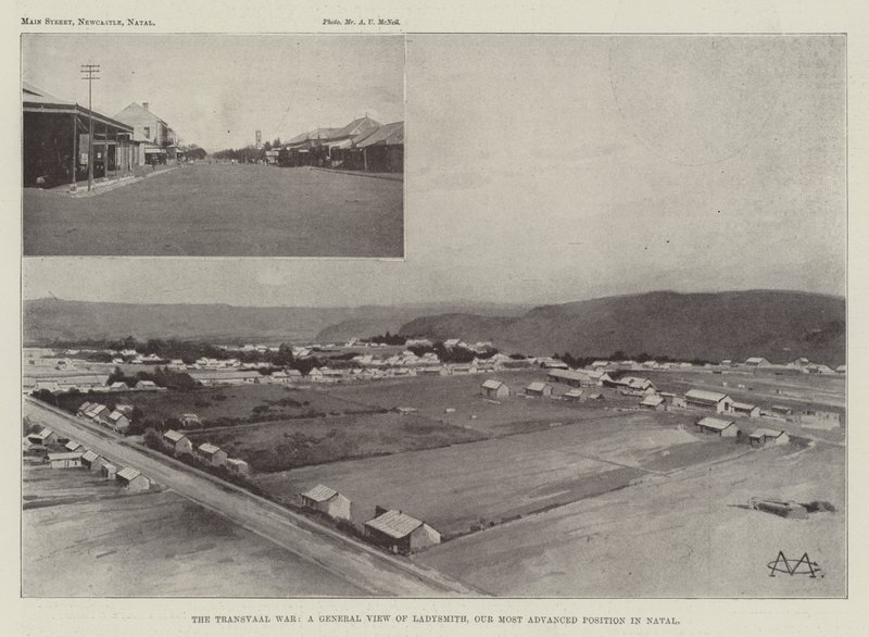 La guerra de Transvaal, una vista general de Ladysmith, nuestra posición más avanzada en Natal de Charles Auguste Loye