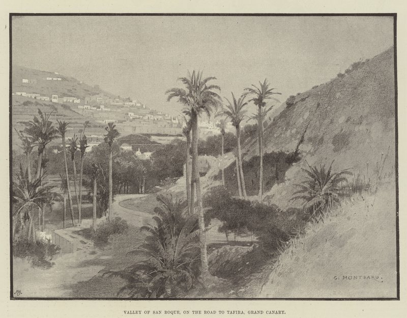 Valle de San Roque, en el Camino a Tafira, Gran Canaria de Charles Auguste Loye