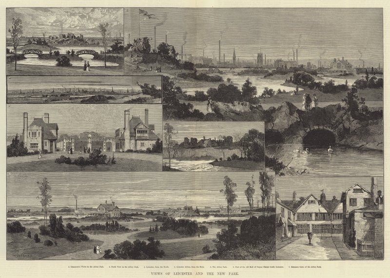 Vistas de Leicester y el Nuevo Parque de Charles Auguste Loye