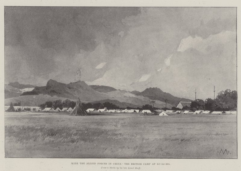 Con las Fuerzas Aliadas en China, el Campamento Británico en Lu-Li-Ho de Charles Auguste Loye