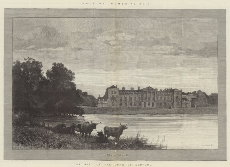 Abadía de Woburn, la residencia del duque de Bedford de Charles Auguste Loye