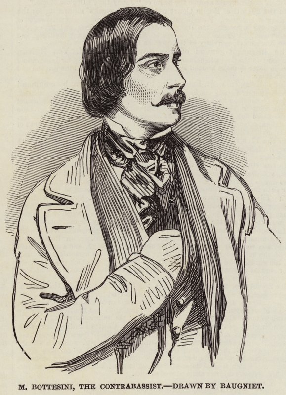 M Bottesini, el Contrabajista de Charles Baugniet