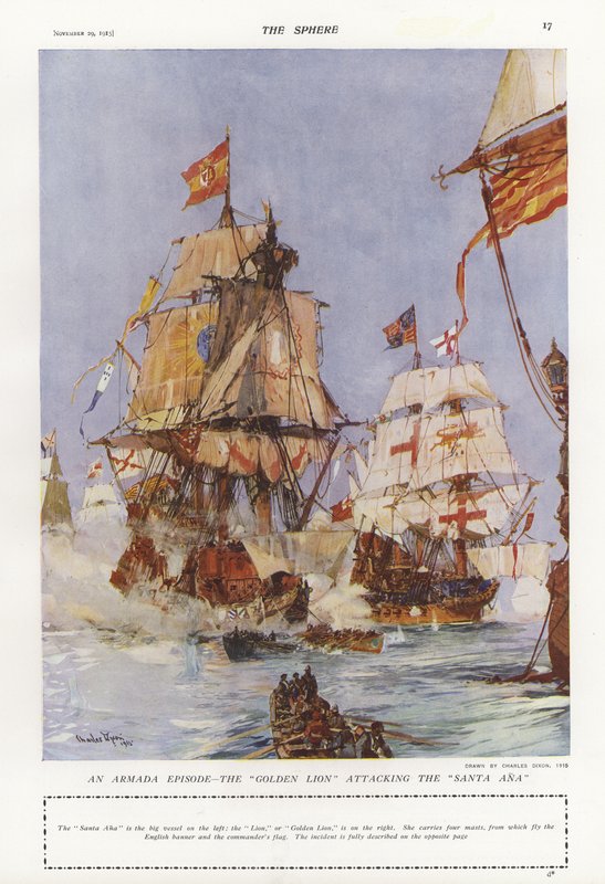 Escena de la Armada Española, 1588 de Charles Edward Dixon