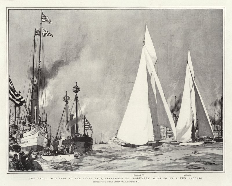 El Emocionante Final de la Primera Carrera, 28 de Septiembre, Columbia Ganando por Unos Segundos de Charles Edward Dixon