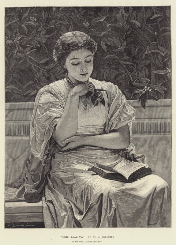 Niña leyendo de Charles Edward Perugini