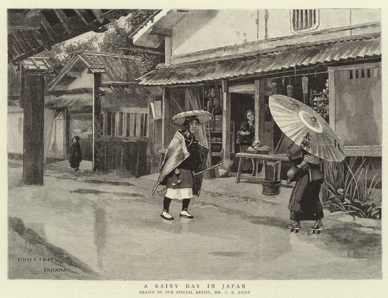 Un día lluvioso en Japón de Charles Edwin Fripp