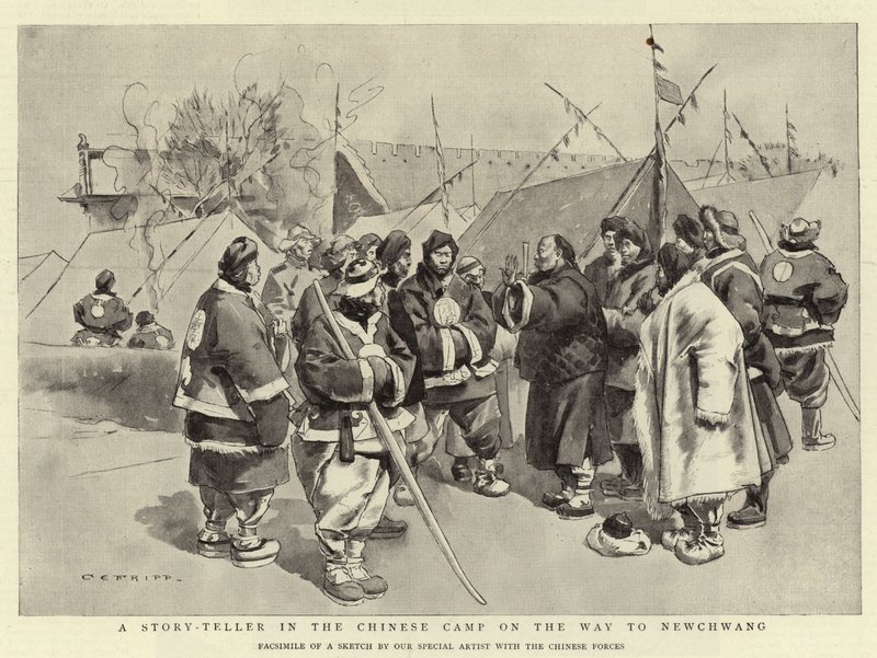 Un narrador en el campamento chino en camino a Newchwang de Charles Edwin Fripp