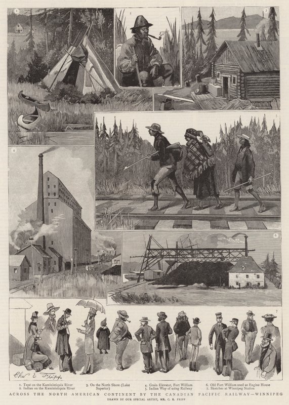 A través del continente norteamericano por el Ferrocarril del Pacífico Canadiense, Winnipeg de Charles Edwin Fripp