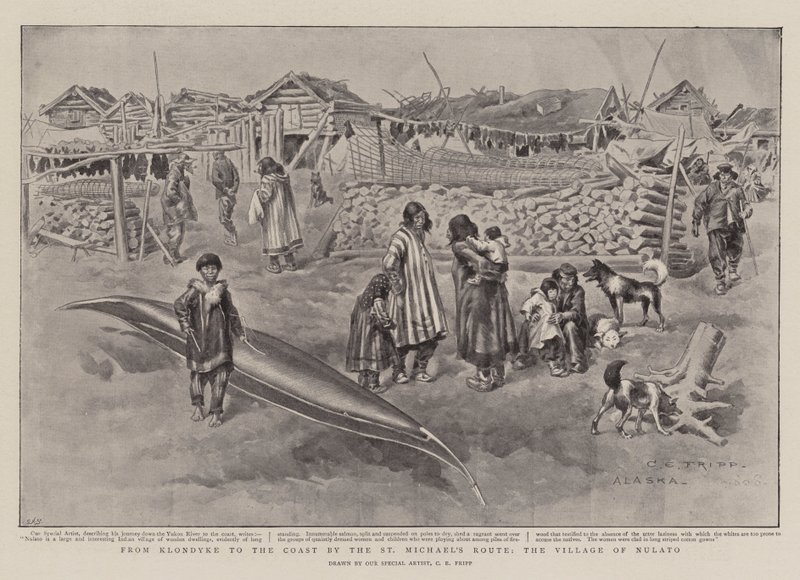 De Klondyke a la costa por la Ruta de San Miguel, el pueblo de Nulato de Charles Edwin Fripp