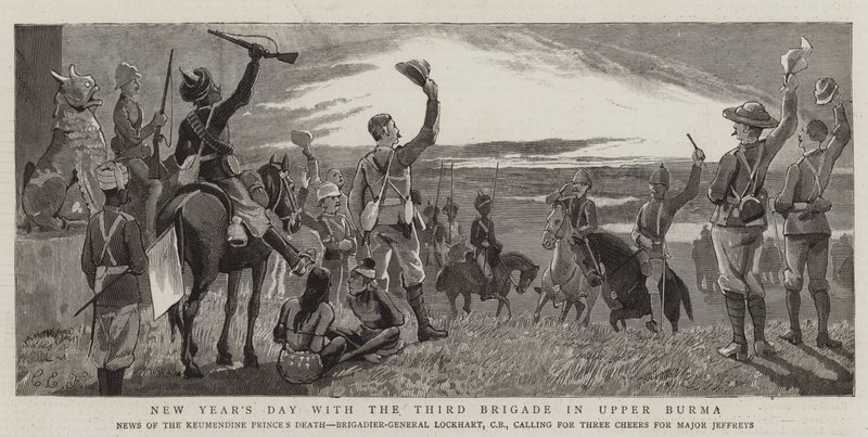 Día de Año Nuevo con la Tercera Brigada en la Alta Birmania de Charles Edwin Fripp
