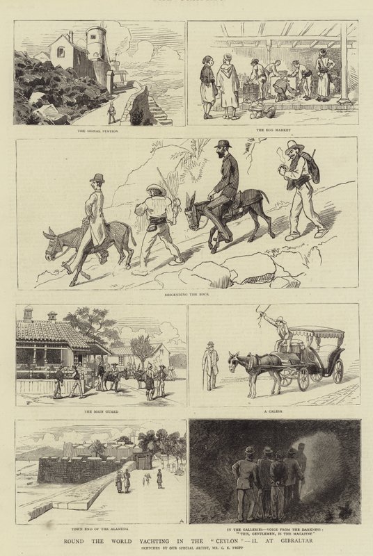 Yate alrededor del mundo en el Ceylon, II en Gibraltar de Charles Edwin Fripp