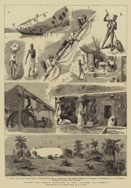 Yate alrededor del mundo en el Ceylon, XI, Bombay de Charles Edwin Fripp