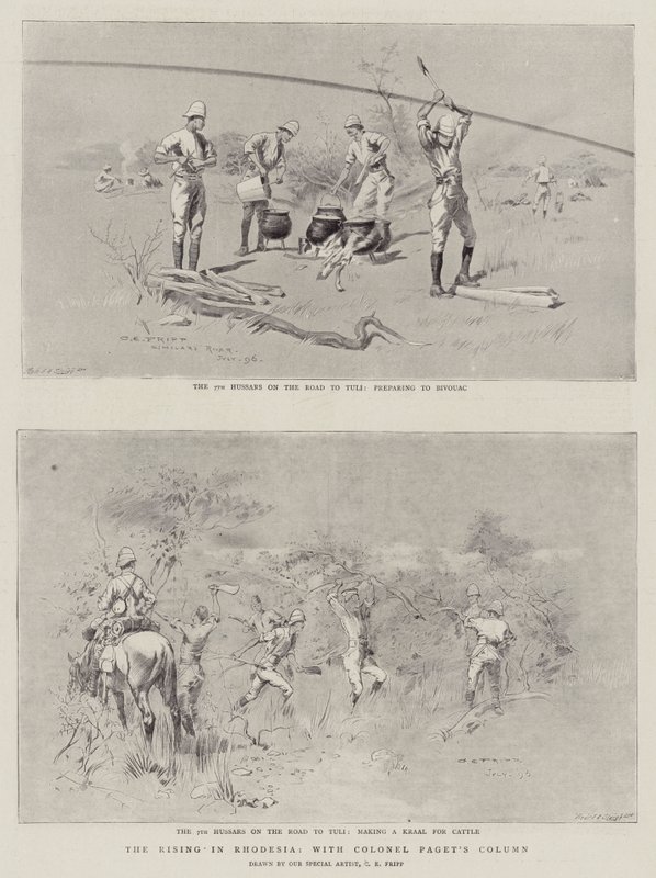 El levantamiento en Rodesia, con la columna del coronel Paget de Charles Edwin Fripp