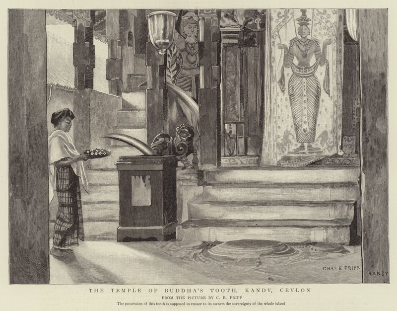 El Templo del Diente de Buda, Kandy, Ceilán de Charles Edwin Fripp