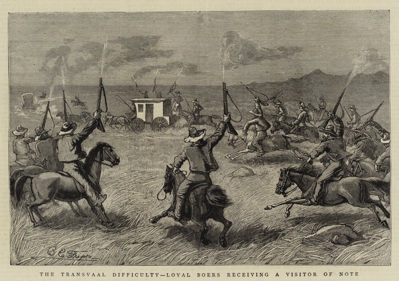 La Dificultad del Transvaal, Bóers leales recibiendo a un Visitante de Nota de Charles Edwin Fripp