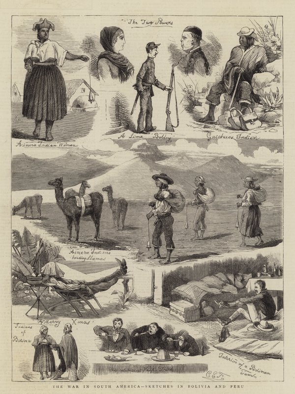 La guerra en Sudamérica, bocetos en Bolivia y Perú de Charles Edwin Fripp