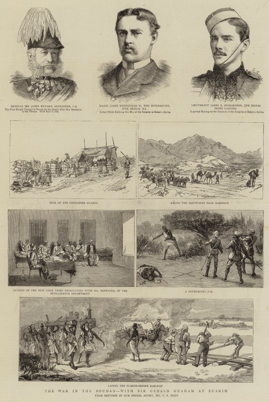 La guerra en Sudán, con Sir Gerald Graham en Suakim de Charles Edwin Fripp