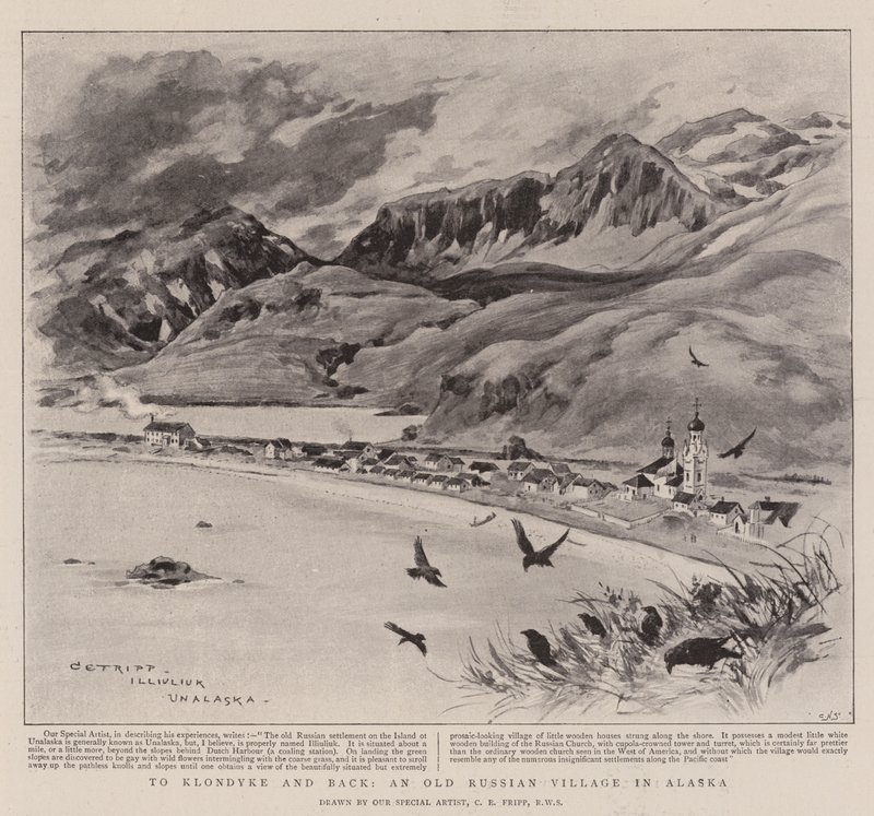 A Klondyke y de vuelta, un antiguo pueblo ruso en Alaska de Charles Edwin Fripp