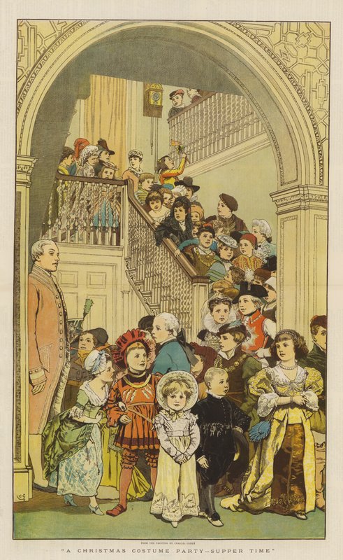Una fiesta de disfraces de Navidad, hora de la cena de Charles Green