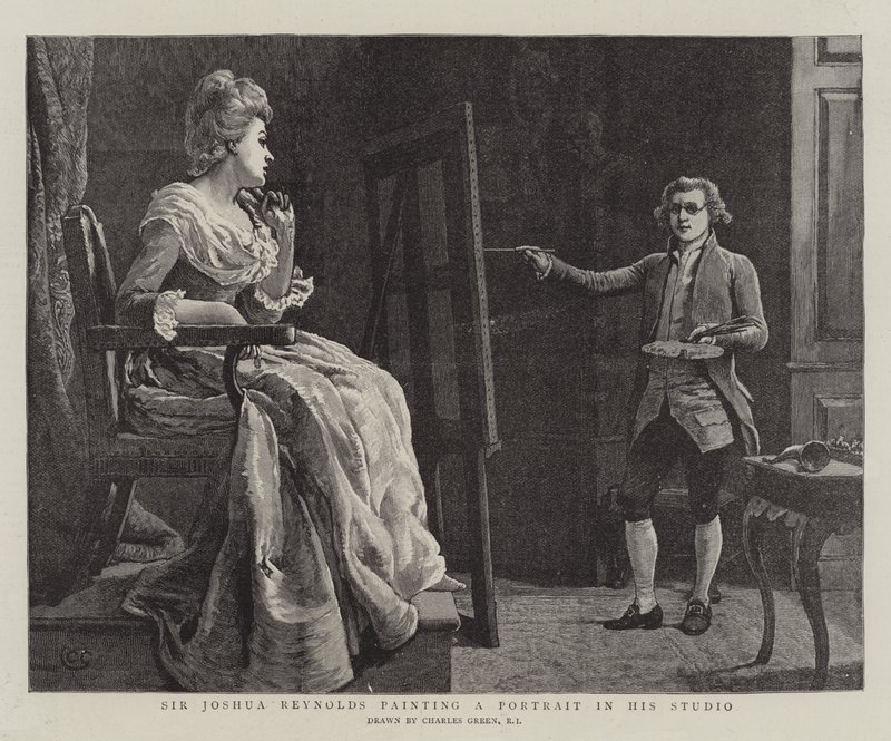 Sir Joshua Reynolds pintando un Retrato en su Estudio de Charles Green