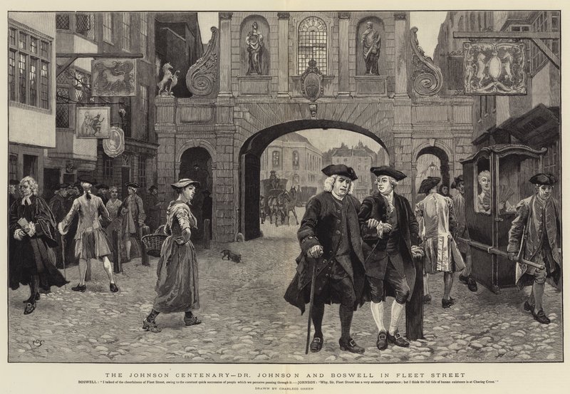 El centenario de Johnson, Dr. Johnson y Boswell en Fleet Street de Charles Green