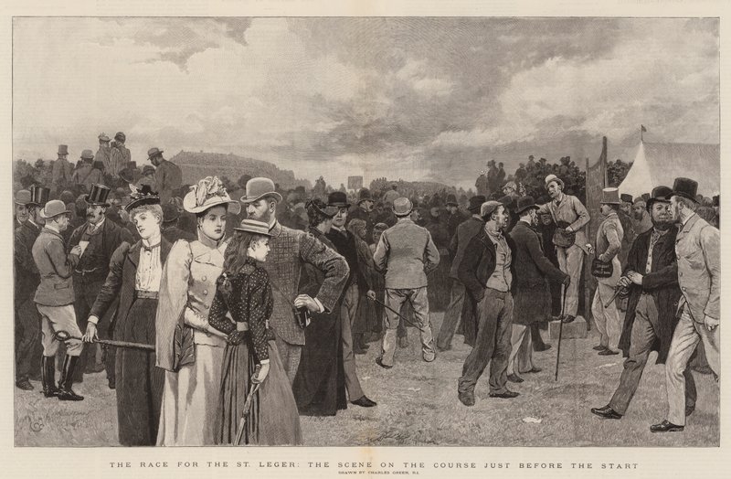 La carrera por el St Leger, la escena en el curso justo antes del inicio de Charles Green