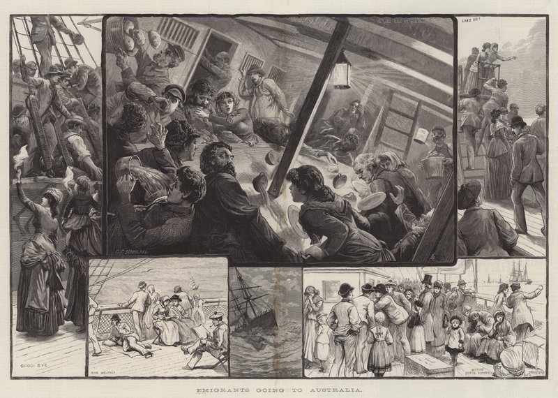 Emigrantes yendo a Australia de Charles J. Staniland