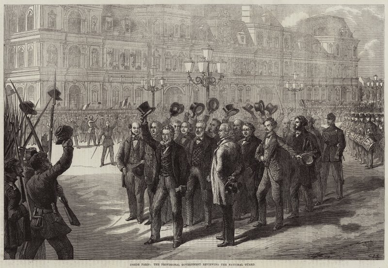 Dentro de París, el Gobierno Provisional revisando la Guardia Nacional de Charles J. Staniland