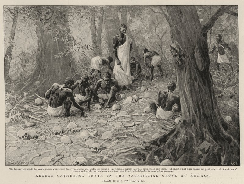 Krobos recogiendo dientes en el bosque sagrado de Kumassi de Charles J. Staniland