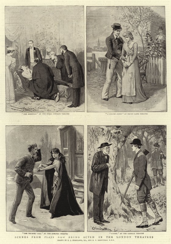 Escenas de obras que se están representando en los teatros de Londres de Charles J. Staniland
