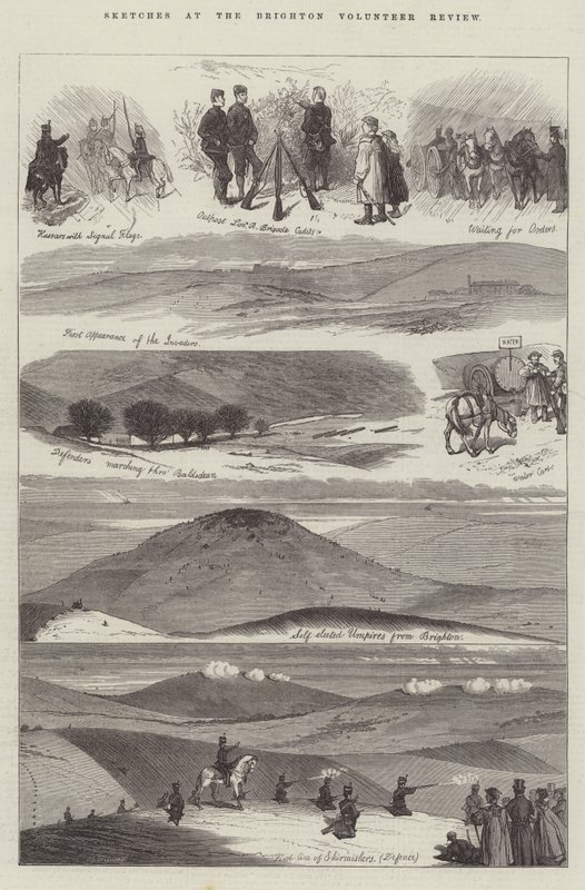 Bocetos en la revisión de voluntarios de Brighton de Charles J. Staniland