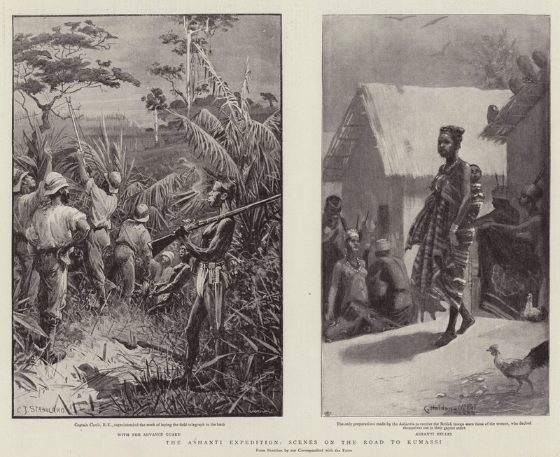 La expedición Ashanti, escenas en el camino a Kumassi de Charles J. Staniland
