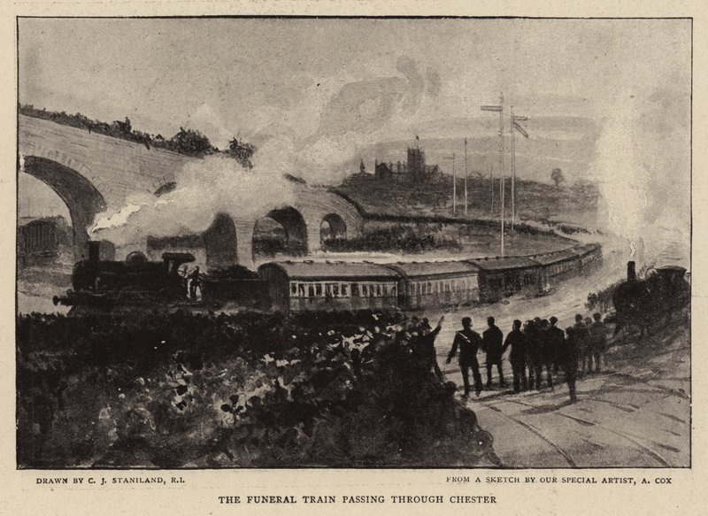 El tren funerario pasando por Chester de Charles J. Staniland
