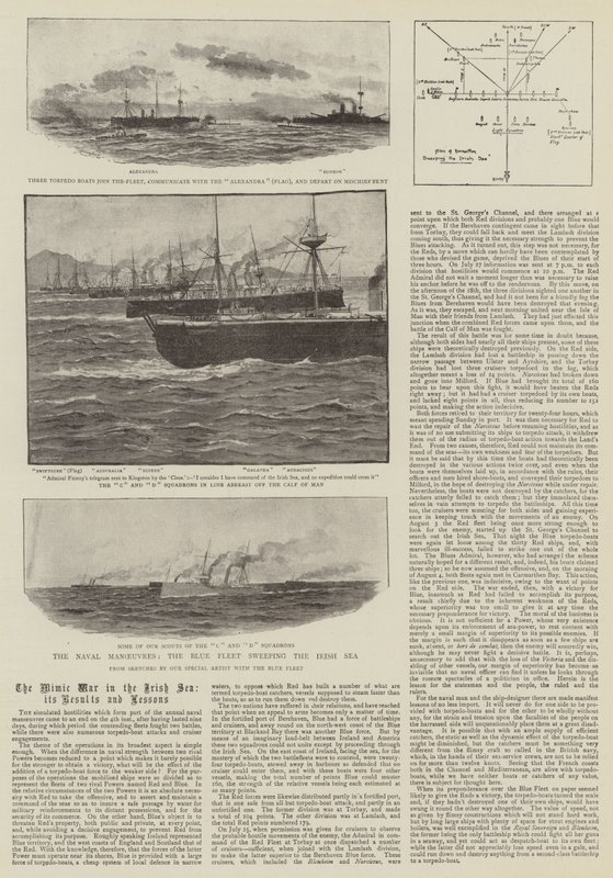 Las Maniobras Navales, la Flota Azul barriendo el Mar de Irlanda de Charles J. Staniland