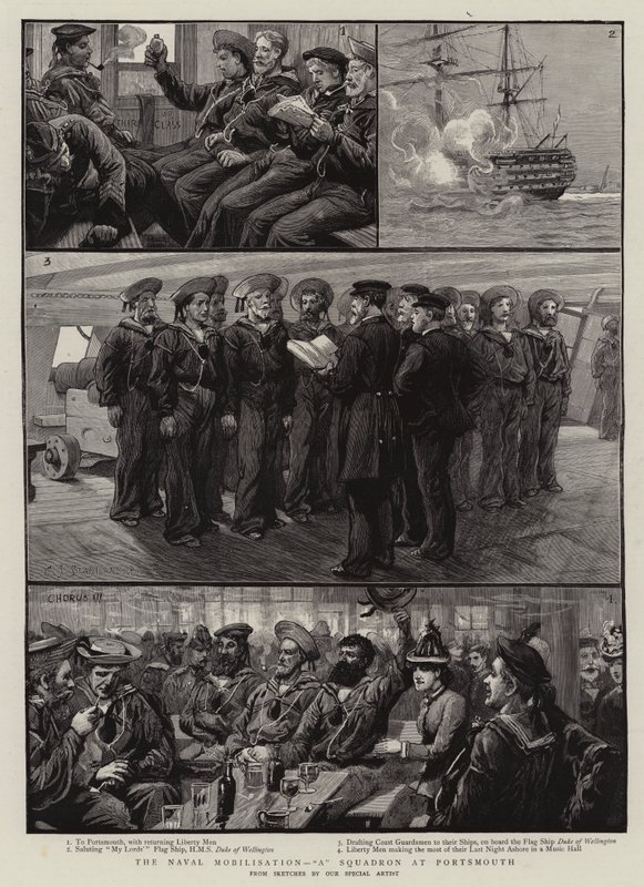 La movilización naval, un escuadrón en Portsmouth de Charles J. Staniland